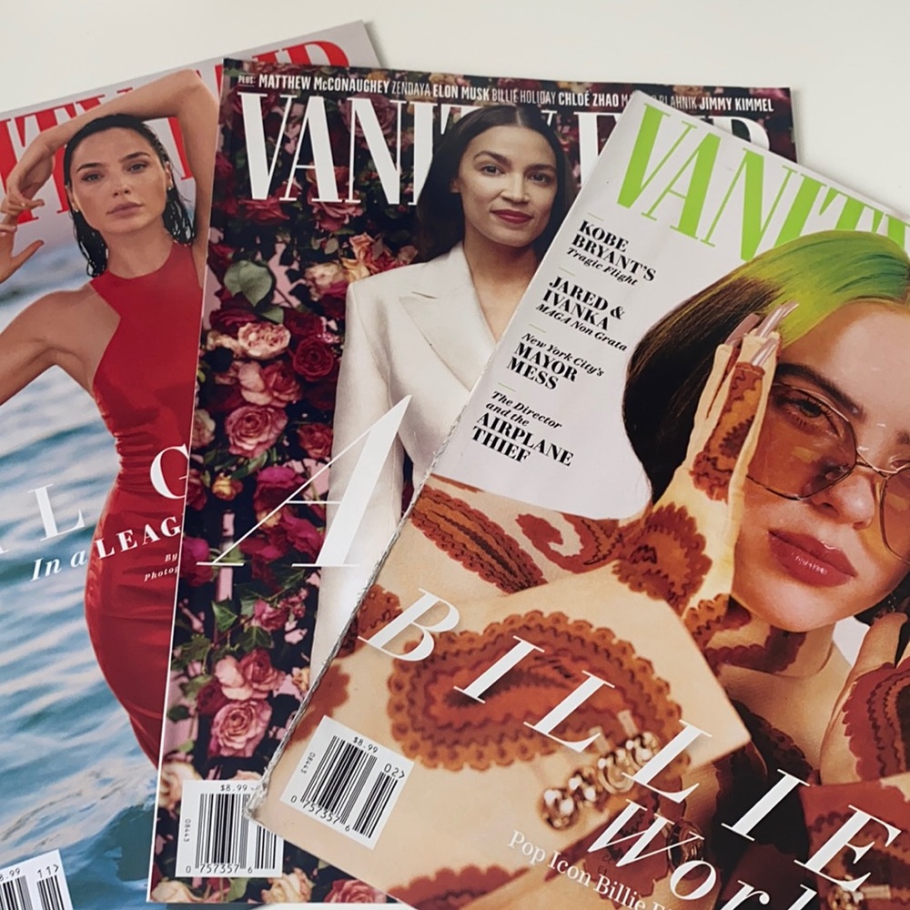 VANITY FAIR MAGAZINES Billie Eilish AOC Gal Gadot